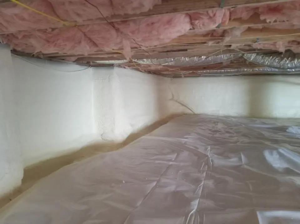 Crawl space encapsulation with closed-cell spray foam for Spray Foam Roofing Repair in Iola